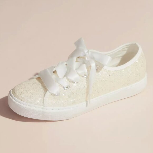 White Bridal Sneakers with Silky Laces - Picture 2 of 8